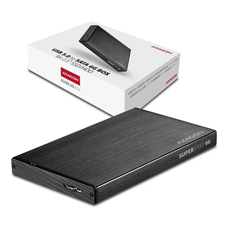 Axagon EE25-XA6 kompaktne alumiiniumist USB 3.2 Gen 1 - SATA 6G väline karp 2,5-tollisele SSD/HDD-le