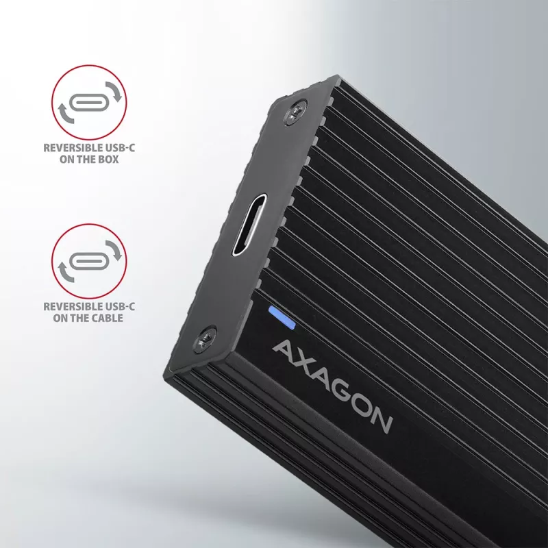 Axagon EEM2-GTR väline USB-C 3.2 Gen 2 metallkast M.2 NVMe SSD-dele