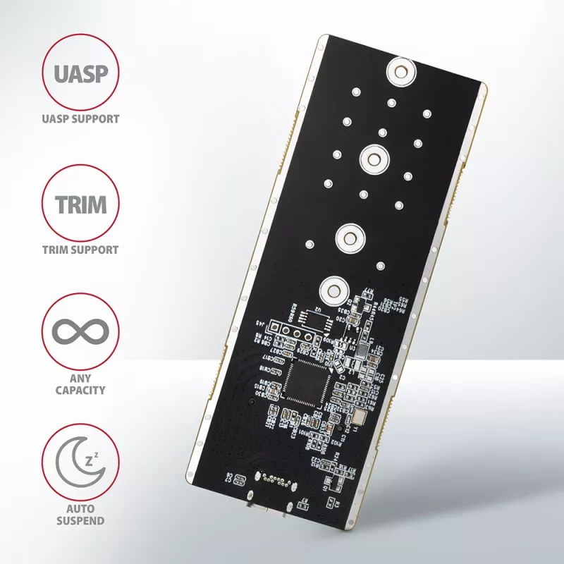 Axagon EEM2-GTR väline USB-C 3.2 Gen 2 metallkast M.2 NVMe SSD-dele