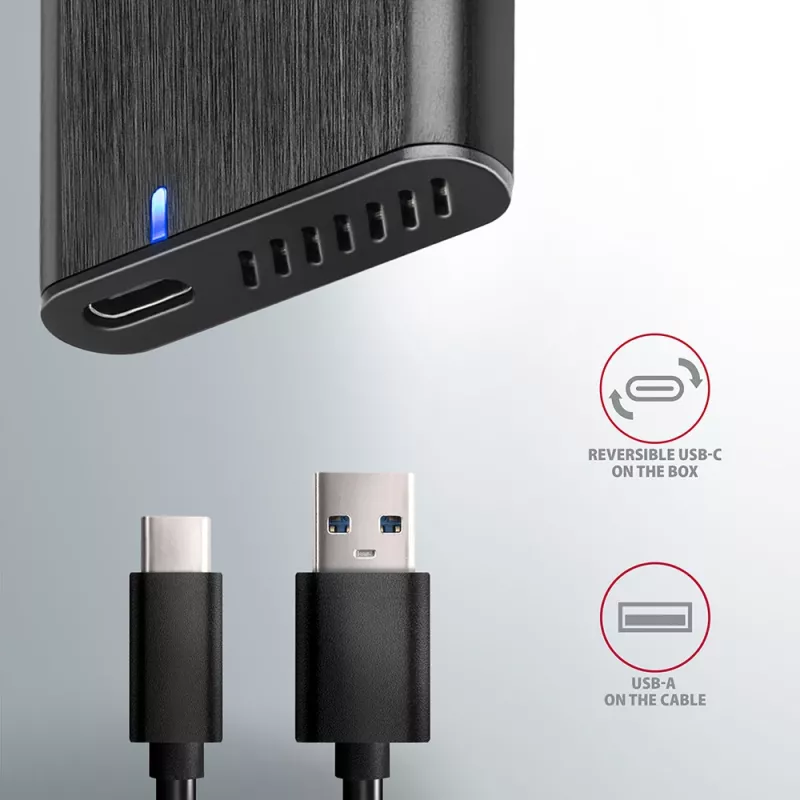 SSD korpus Axagon EEM2-SBC USB-C 3.2 Gen 2 Must M.2