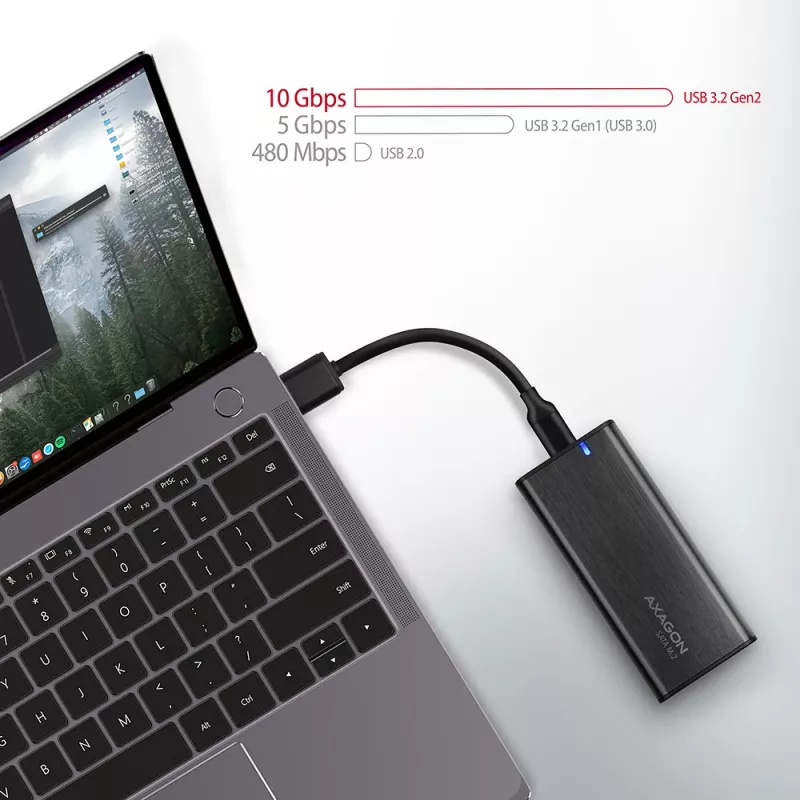 SSD korpus Axagon EEM2-SBC USB-C 3.2 Gen 2 Must M.2