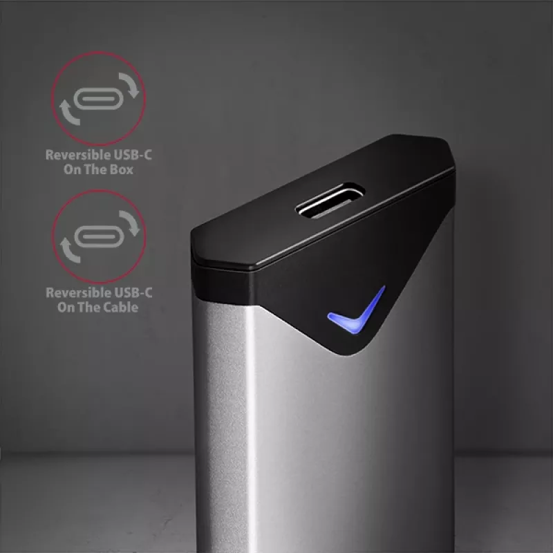 Axagon EEM2-UG2 väline USB-C 10Gbps metallkarp M.2 NVMe SSD-ketastele. Hõbedane