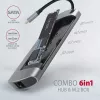 Axagon HMC-6M2 USB 3.2 Gen 1 jaotur, 2x USB-A, HDMI, RJ-45, SATA M.2, PD 100W, USB-C kaabel