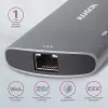 Axagon HMC-6M2 USB 3.2 Gen 1 jaotur, 2x USB-A, HDMI, RJ-45, SATA M.2, PD 100W, USB-C kaabel