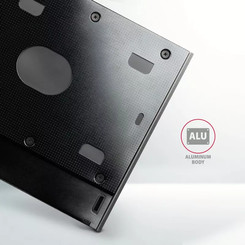 Axagon RSS-CD09 2.5 inch SSD/HDD kassett DVD pesasse 9,5 mm LED ALU liidesekaart/adapter Sisemine SATA