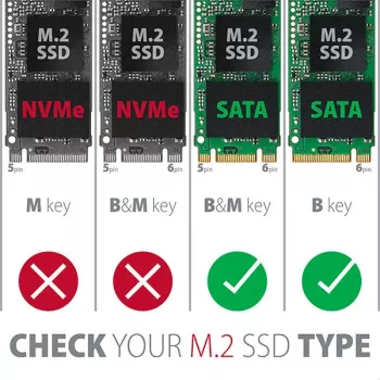 Axagon RSS-M2SD SATA - M.2 SATA SSD, sisemine 2,5-tolline ALU korpus, hõbedane