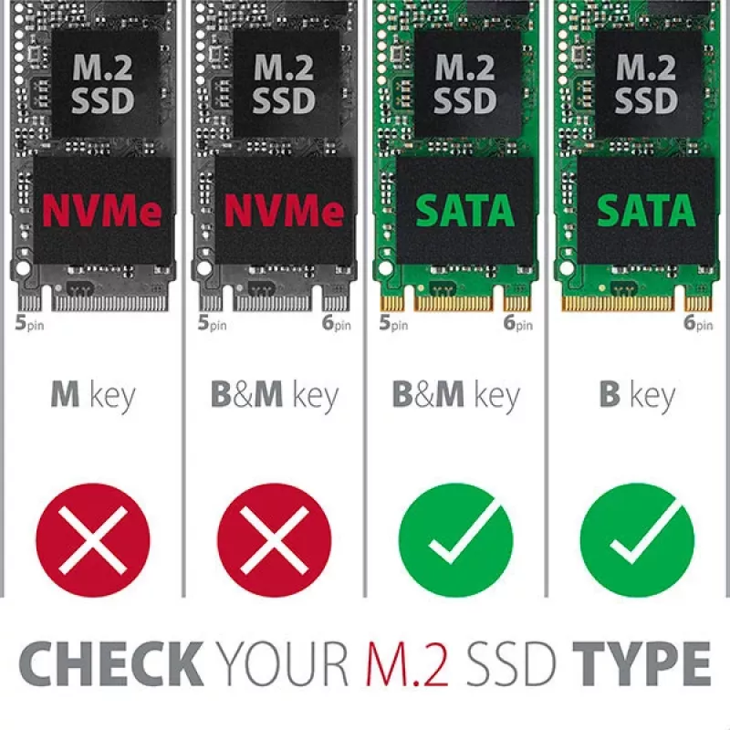 Axagon RSS-M2SD SATA - M.2 SATA SSD, sisemine 2,5-tolline ALU korpus, hõbedane
