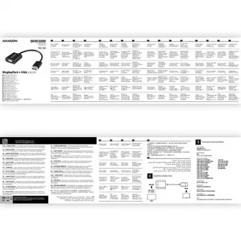 Videokaabli adapter Axagon RVD-VGN DisplayPort VGA-le 0,16 m