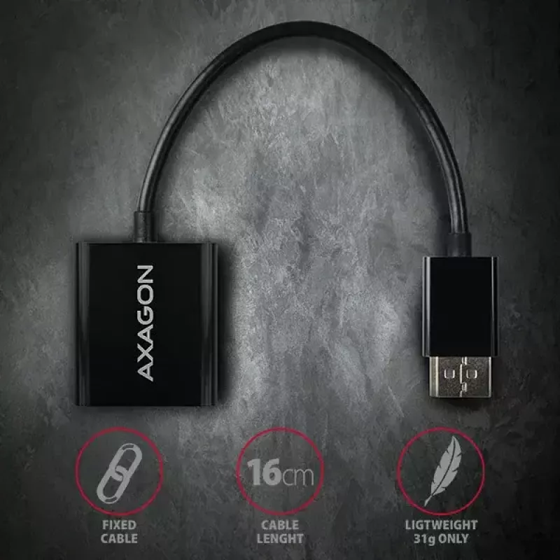 Videokaabli adapter Axagon RVD-VGN DisplayPort VGA-le 0,16 m