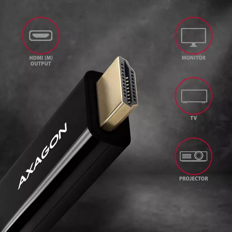 Axagon RVD-HI14C2 DisplayPort -> HDMI 1.4 kaabel 1,8 m, 4K/30Hz