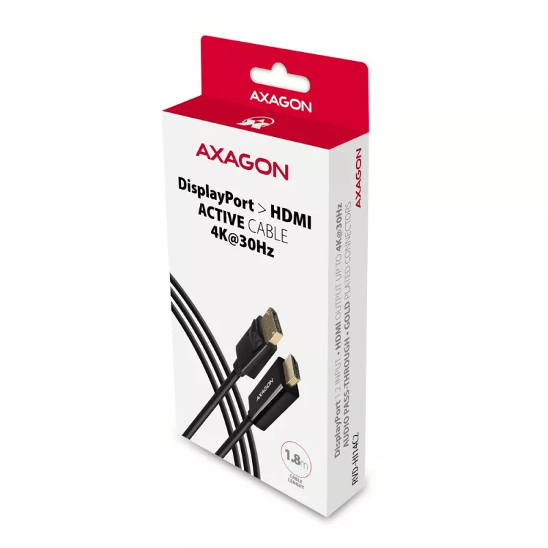 Axagon RVD-HI14C2 DisplayPort -> HDMI 1.4 kaabel 1,8 m, 4K/30Hz