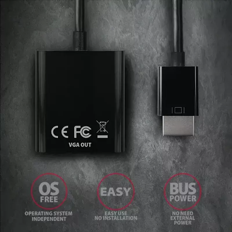 Axagon RVH-VGN HDMI -> VGA adapter FullHD, 1920x1200