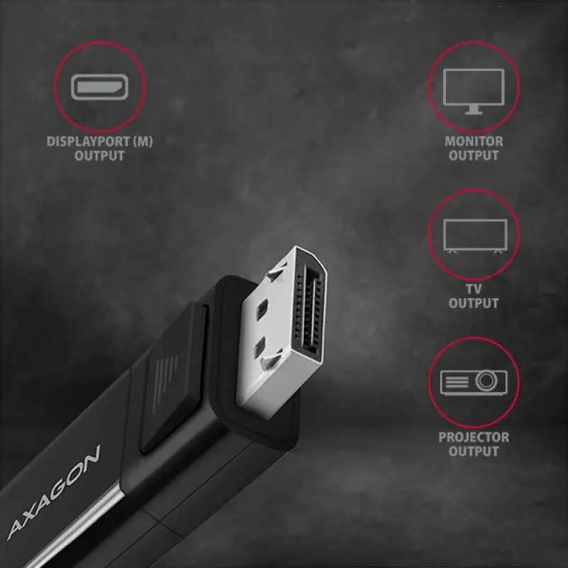 Axagon RVC-DPC USB-C -> DisplayPort kaabel 1,8 m 4K/60Hz