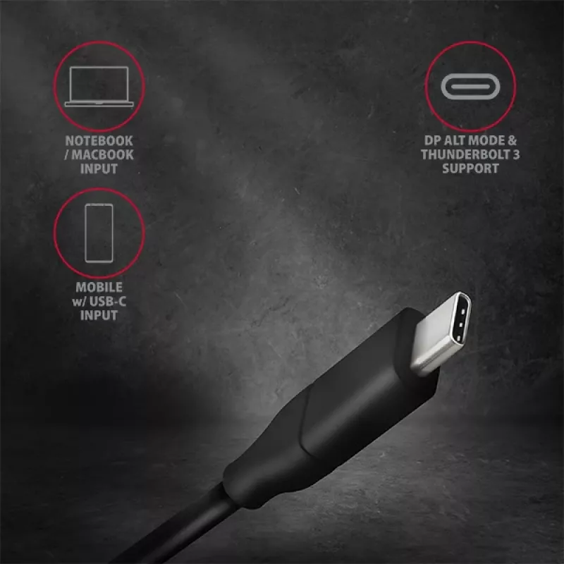 Axagon RVC-DPC USB-C -> DisplayPort kaabel 1,8 m 4K/60Hz