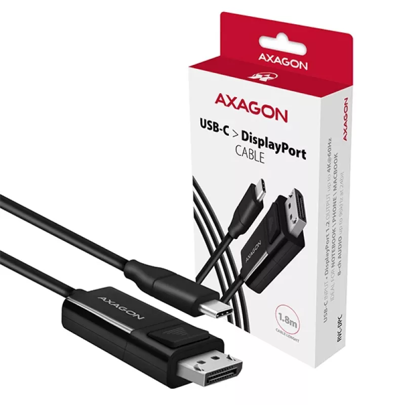 Axagon RVC-DPC USB-C -> DisplayPort kaabel 1,8 m 4K/60Hz