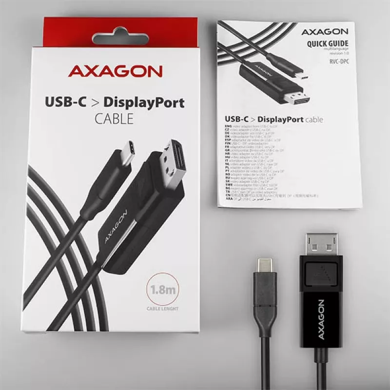 Axagon RVC-DPC USB-C -> DisplayPort kaabel 1,8 m 4K/60Hz