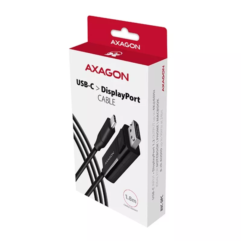 Axagon RVC-DPC USB-C -> DisplayPort kaabel 1,8 m 4K/60Hz
