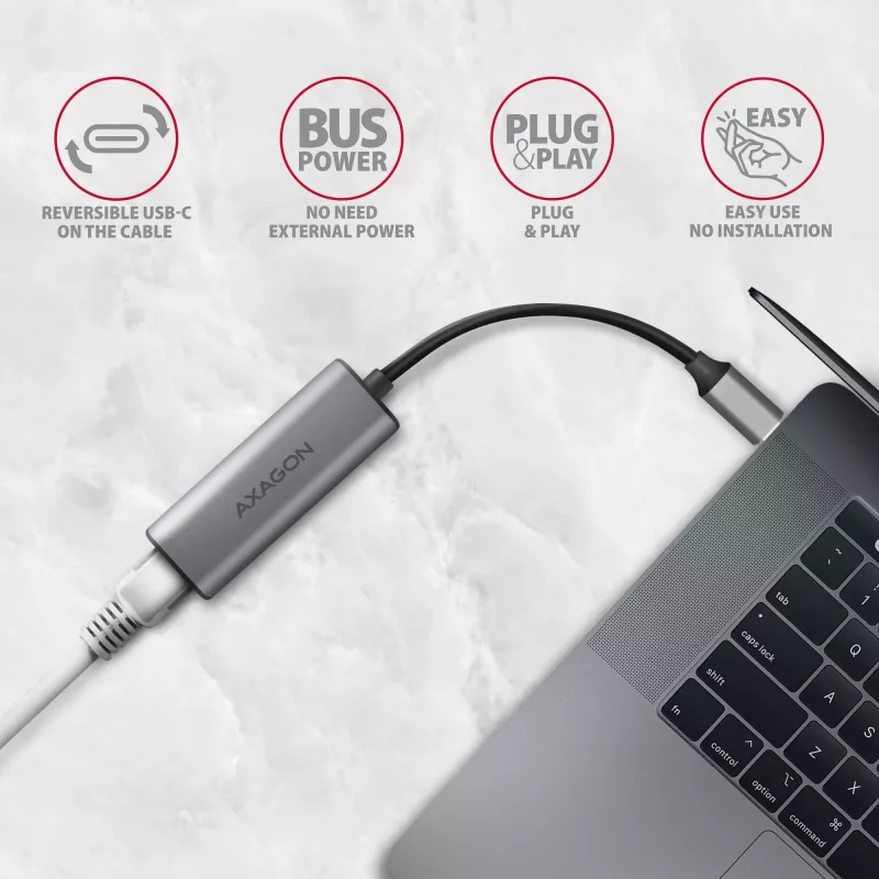 Axagon ADE-25RC SuperSpeed USB-C 2,5 gigabitine Etherneti adapter