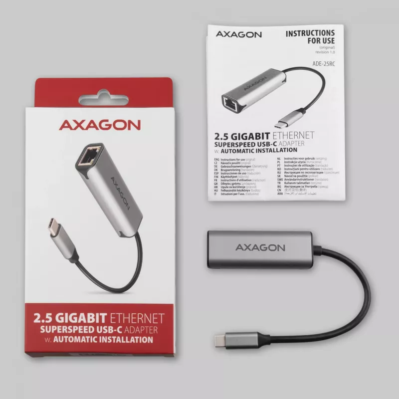 Axagon ADE-25RC SuperSpeed USB-C 2,5 gigabitine Etherneti adapter