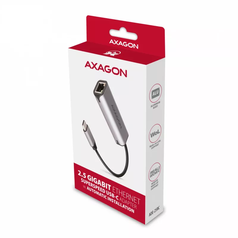 Axagon ADE-25RC SuperSpeed USB-C 2,5 gigabitine Etherneti adapter
