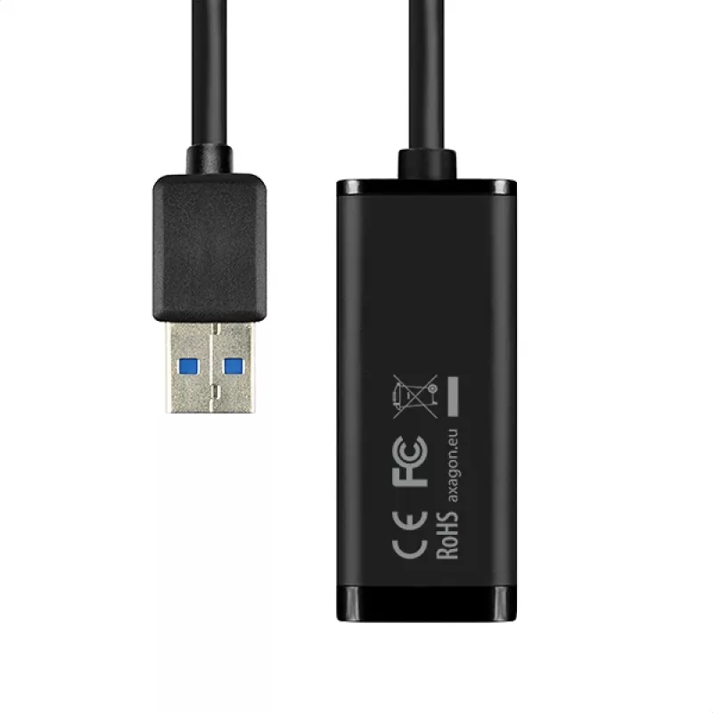 Axagon ADE-SR USB-A gigabit Etherneti adapter, juhtmega, USB, Ethernet, 1000 Mbit/s, must