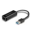 Axagon ADE-SR USB-A gigabit Etherneti adapter, juhtmega, USB, Ethernet, 1000 Mbit/s, must