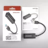 Axagon ADE-SR USB-A gigabit Etherneti adapter, juhtmega, USB, Ethernet, 1000 Mbit/s, must