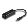 Axagon ADE-SRC USB-C gigabit Etherneti adapter, juhtmega, USB Type-C, Ethernet, 1000 Mbit/s, must