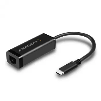 Axagon ADE-SRC USB-C gigabit Etherneti adapter, juhtmega, USB Type-C, Ethernet, 1000 Mbit/s, must