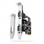 Axagon PCEA-S2N PCIe - 2 jadaportiga 250 kbps adapter SP ja LP-ga