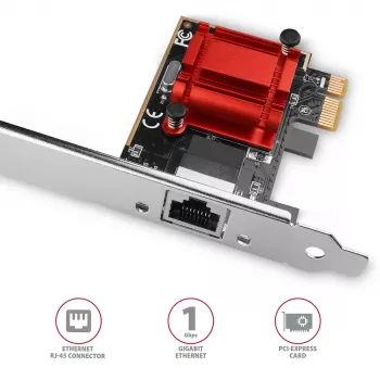 Sisemine võrgukaart AXAGON PCEE-GIX — PCI Express, Ethernet, 5000 Mbit/s, IEEE 802.3/802.3ab/802.3u