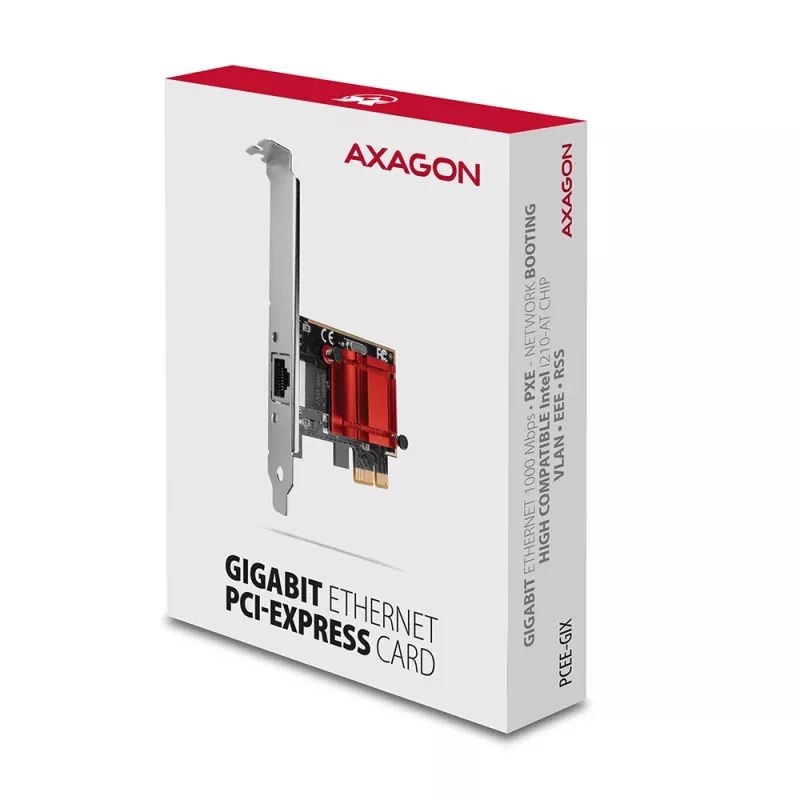Sisemine võrgukaart AXAGON PCEE-GIX — PCI Express, Ethernet, 5000 Mbit/s, IEEE 802.3/802.3ab/802.3u