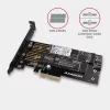 Axagon PCEM2-D PCIe x4 - M.2 NVMe M-võti + SATA B-võti pesa adapter koos SP ja LP-ga