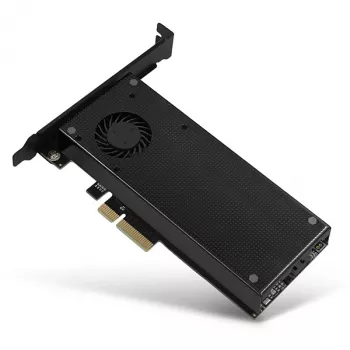 Axagon PCEM2-DC PCIe x4 - M.2 NVMe M-võti + SATA B-võti pesa adapter jahutiga, SP ja LP