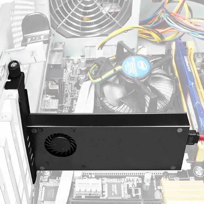 Axagon PCEM2-DC PCIe x4 - M.2 NVMe M-võti + SATA B-võti pesa adapter jahutiga, SP ja LP
