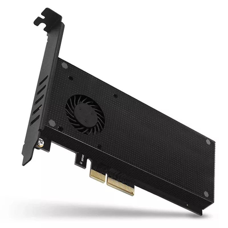 Axagon PCEM2-DC PCIe x4 - M.2 NVMe M-võti + SATA B-võti pesa adapter jahutiga, SP ja LP