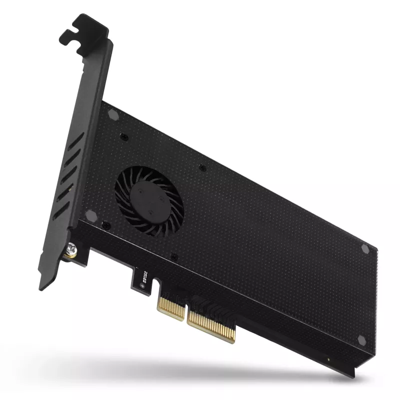 Axagon PCEM2-DC PCIe x4 - M.2 NVMe M-võti + SATA B-võti pesa adapter jahutiga, SP ja LP