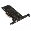 Axagon PCEM2-DC PCIe x4 - M.2 NVMe M-võti + SATA B-võti pesa adapter jahutiga, SP ja LP