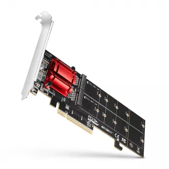 Axagon PCEM2-ND PCIe x8 - kahe M.2 NVMe M-võtmega pesa adapter, RAID, andmelüliti, koos SP ja LP