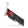 Axagon PCEM2-ND PCIe x8 - kahe M.2 NVMe M-võtmega pesa adapter, RAID, andmelüliti, koos SP ja LP