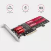 Axagon PCEM2-ND PCIe x8 - kahe M.2 NVMe M-võtmega pesa adapter, RAID, andmelüliti, koos SP ja LP