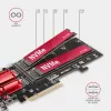 Axagon PCEM2-ND PCIe x8 - kahe M.2 NVMe M-võtmega pesa adapter, RAID, andmelüliti, koos SP ja LP