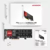 Axagon PCEM2-ND PCIe x8 - kahe M.2 NVMe M-võtmega pesa adapter, RAID, andmelüliti, koos SP ja LP