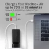 Axagon ACU-DPQ65 GaN seinadapter 65W, 3x port (USB-A + kahekordne USB-C), PD3.0/QC4+/PPS/Apple