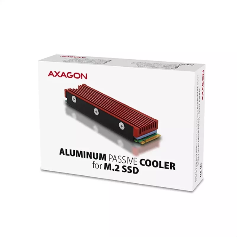 Axagon CRL-M2 Passiivne alumiiniumjahuti kõigile M.2 SSD-dele, suurus 2280, kõrgus 12 mm.