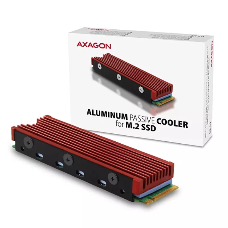 Axagon CRL-M2 Passiivne alumiiniumjahuti kõigile M.2 SSD-dele, suurus 2280, kõrgus 12 mm.