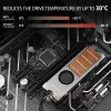 Axagon CLR-M2FAN vasest jahutusradiaator koos ventilaatoriga ühe- ja kahepoolsetele M.2 SSD-ketastele, suurus 2280, kõrgus 13 mm.