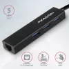 Axagon HMA-GL3A Multiport-Hub USB 3.0 Tüüp A Gbit-LAN 3x USB-A microSD Juhtmega USB 3.2 Gen 1 (3.1 Gen 1) Type-A Must