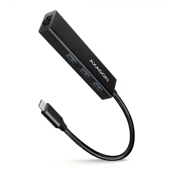 USB-C jaotur Axagon HMC-GL3A 3x USB-A Gbit-LAN Must