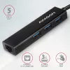 USB-C jaotur Axagon HMC-GL3A 3x USB-A Gbit-LAN Must